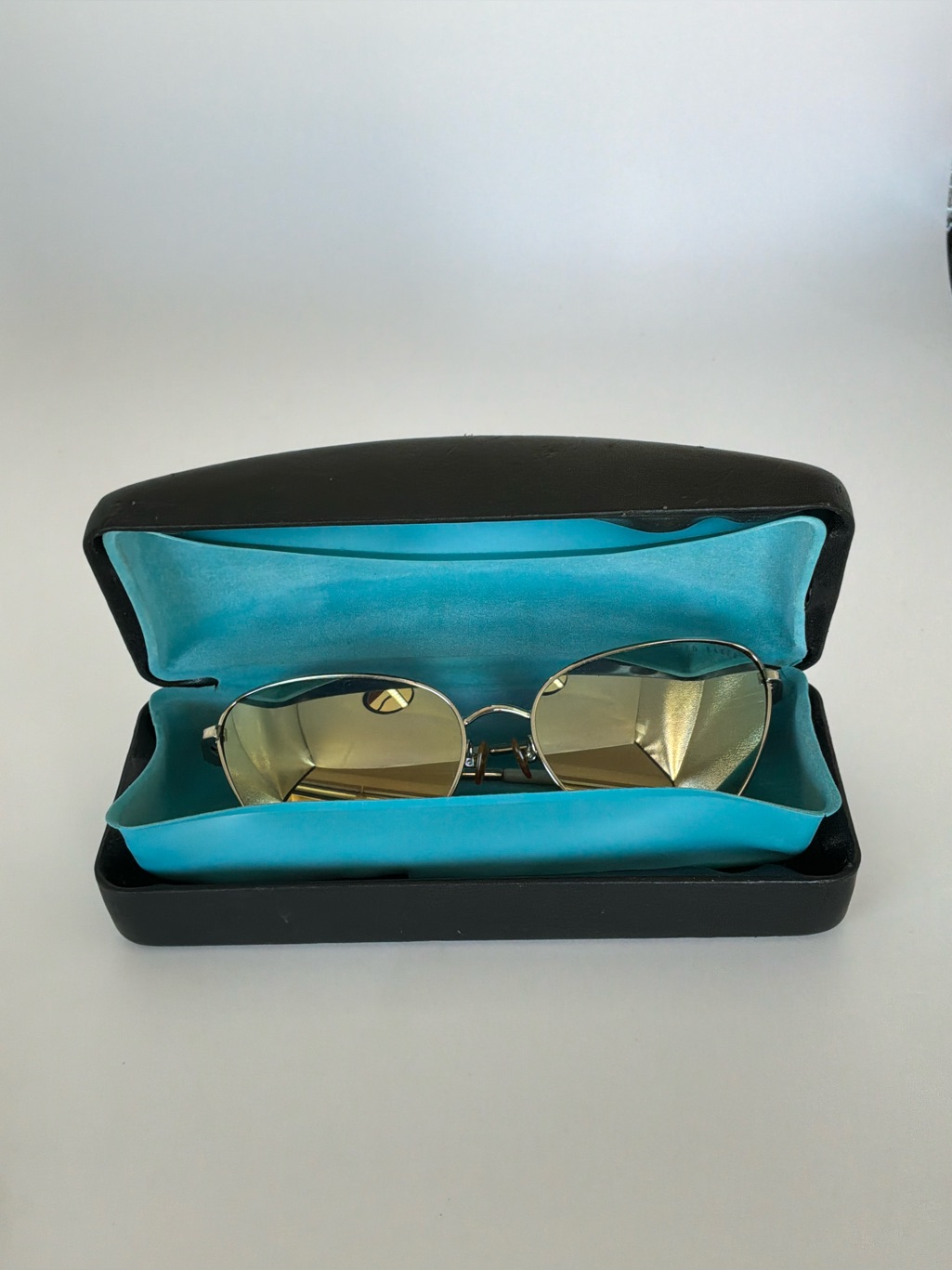 Ted Baker London Cat Eye Mirrored Sunglasses Silver Metal Frame W/ Case